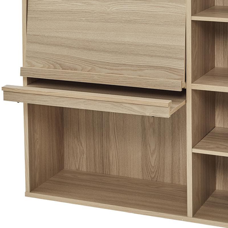 Étagère avec portes à rabat - bois clair