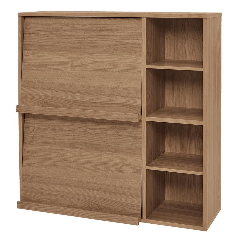 Kast met klepdeuren - Grijsbruin