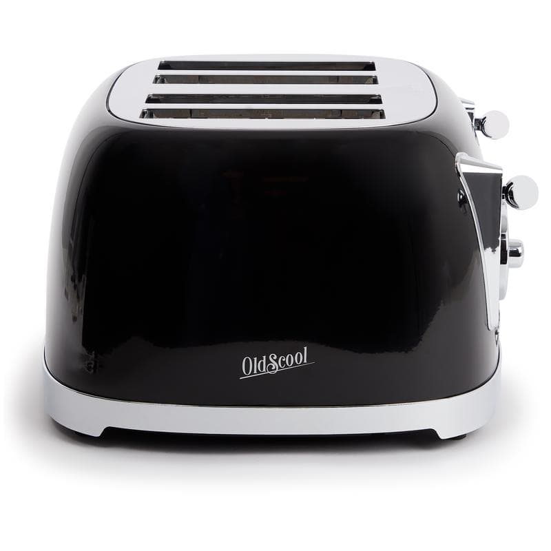 Dubbel broodrooster met retrolook - zwart