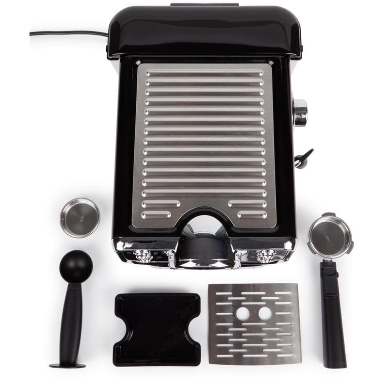 Espressomachine met retrolook - zwart