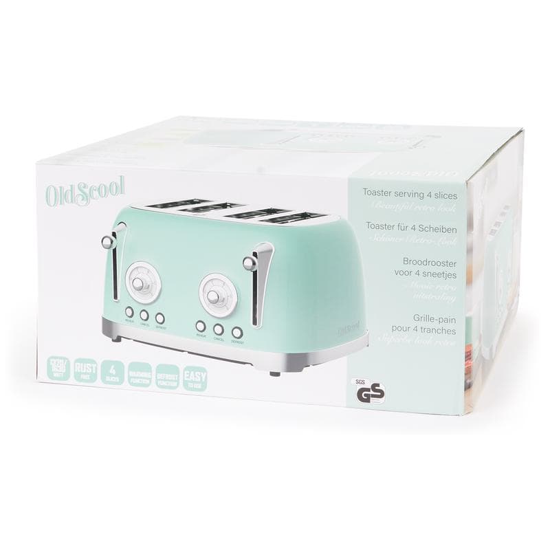 Dubbel broodrooster met retrolook - mintgroen