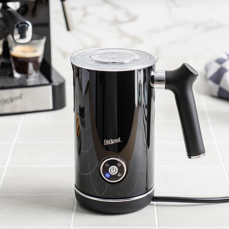 Melkopschuimer met retrolook - zwart