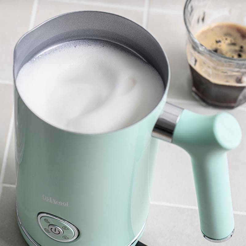 Melkopschuimer met retrolook - mintgroen