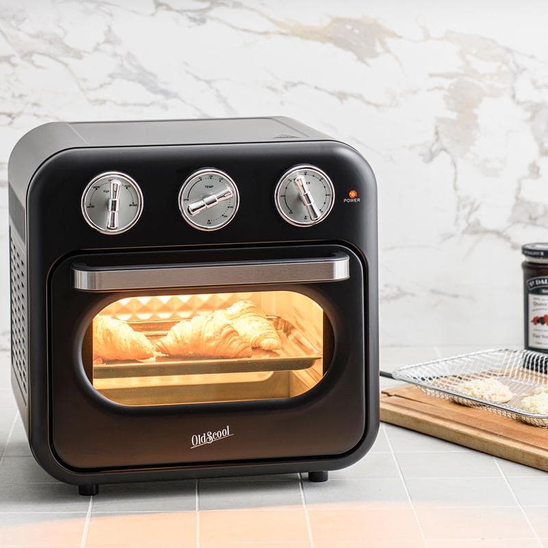 Compacte oven met retrolook - zwart