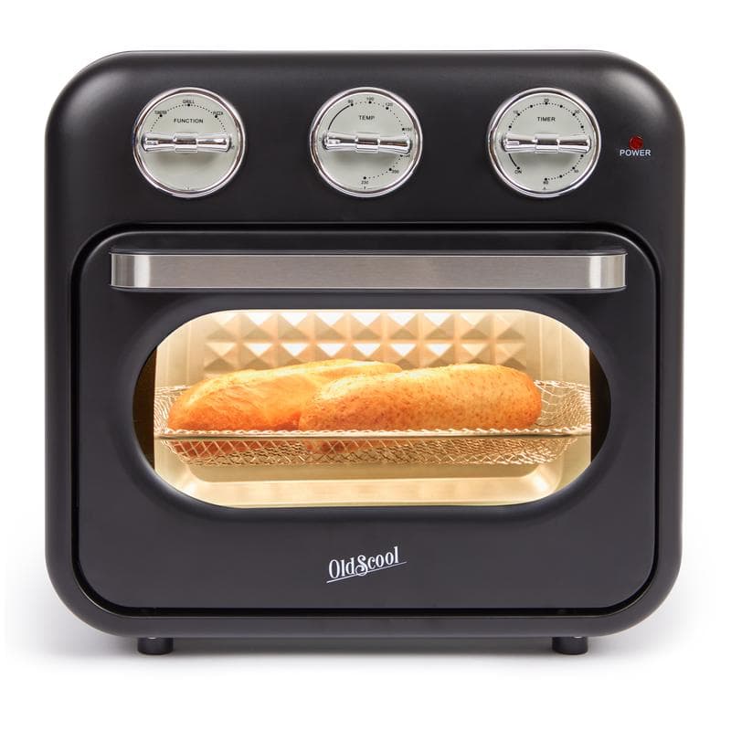 Compacte oven met retrolook - zwart
