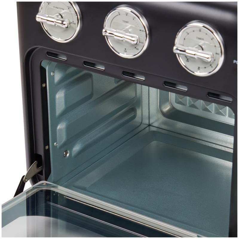 Compacte oven met retrolook - zwart