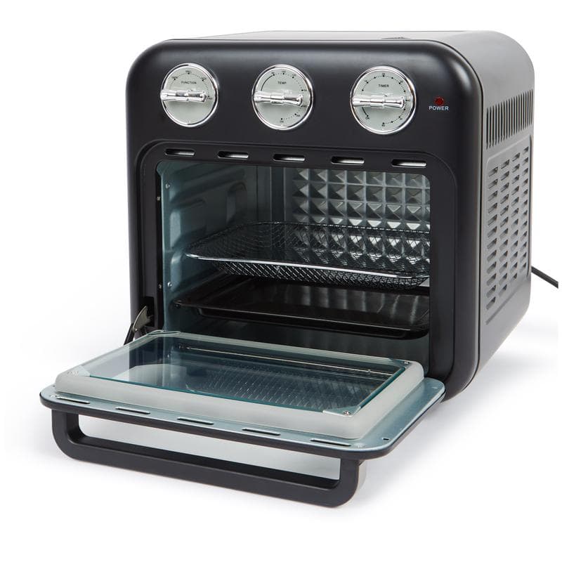 Compacte oven met retrolook - zwart