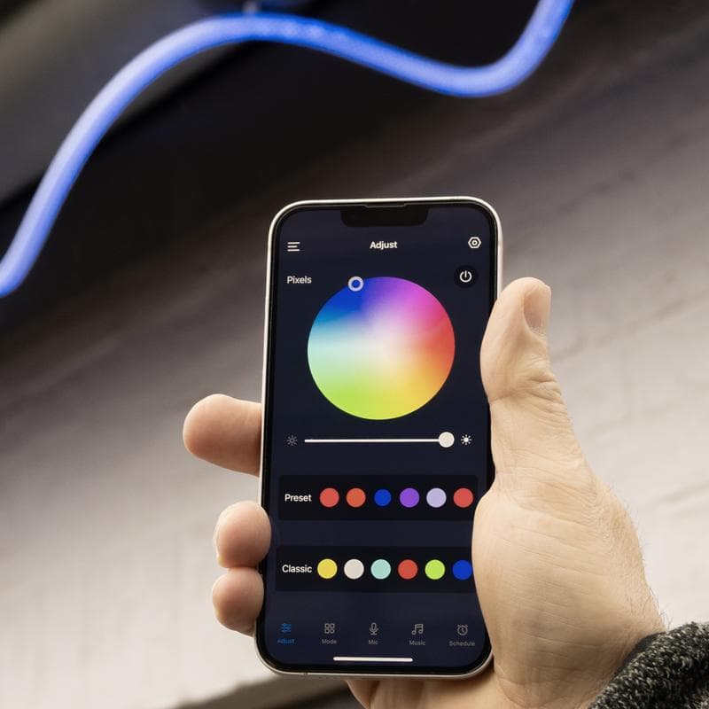 Corde LED connectée avec télécommande