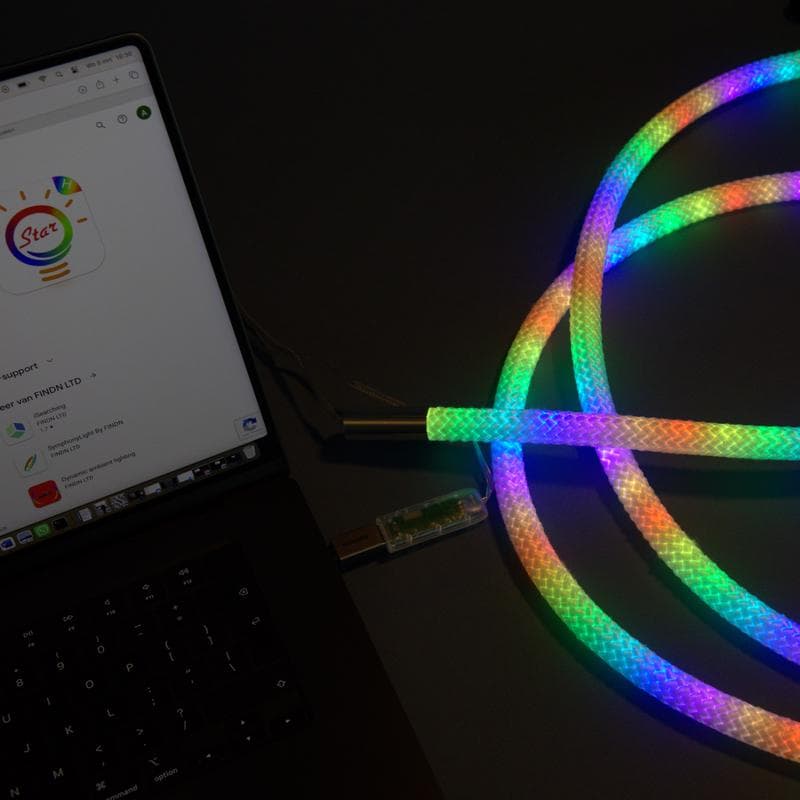Corde LED connectée avec télécommande
