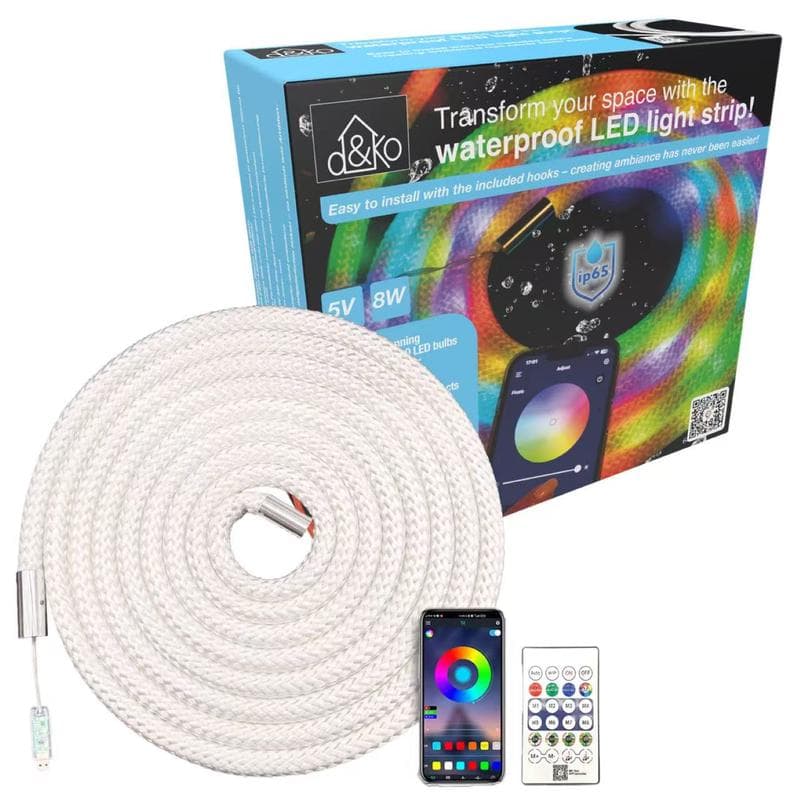 Corde LED connectée avec télécommande