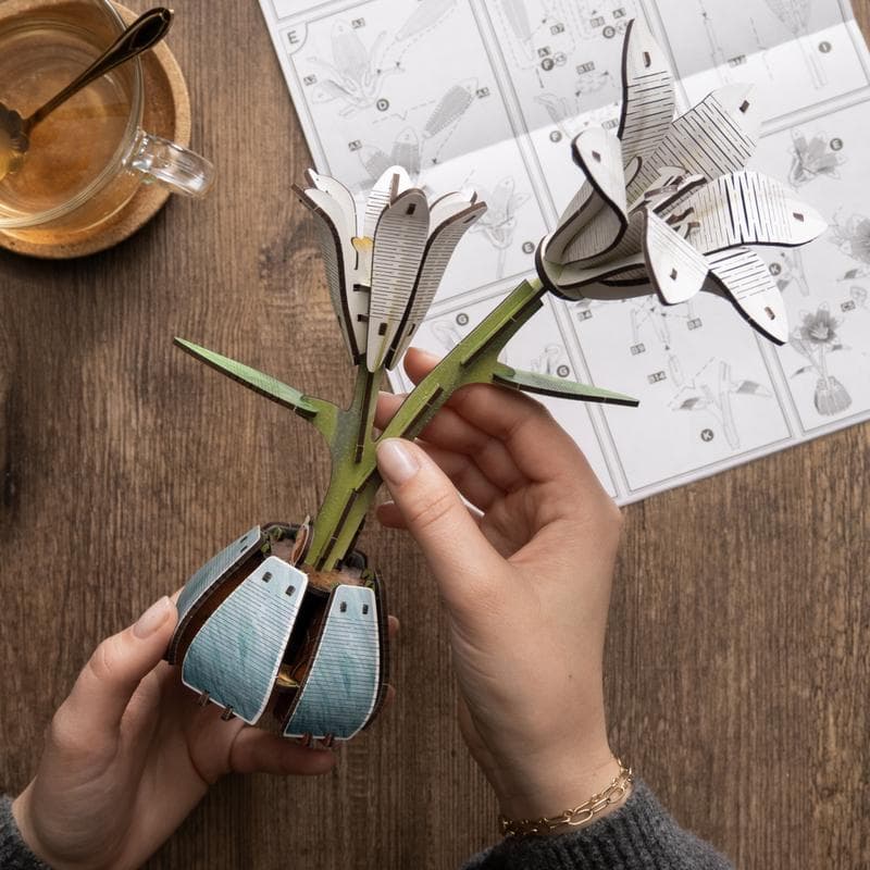 Coffret de puzzles 3D en bois - fleurs