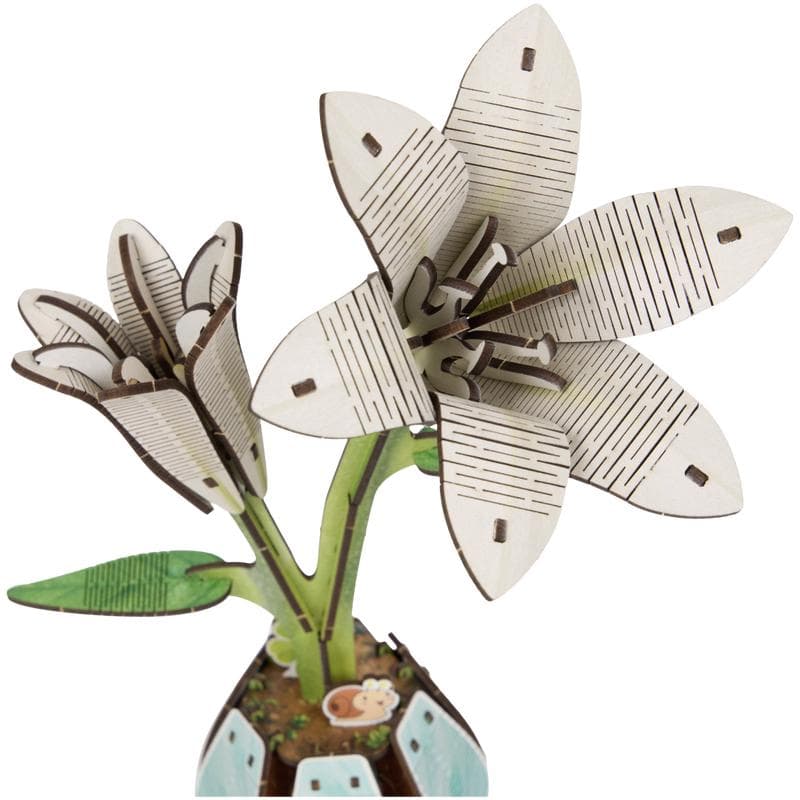 Coffret de puzzles 3D en bois - fleurs