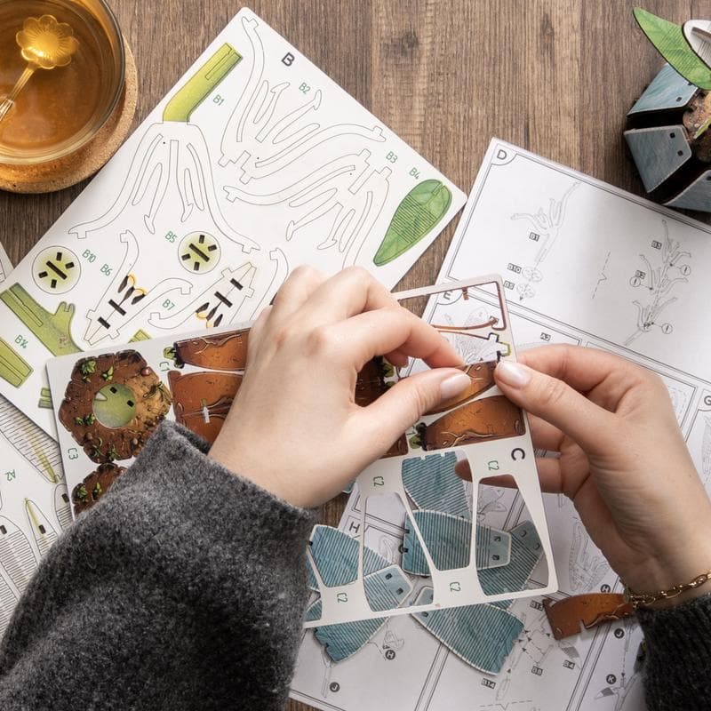 Coffret de puzzles 3D en bois - fleurs