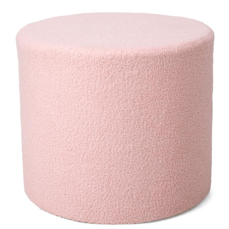 Pouf en teddy - rose