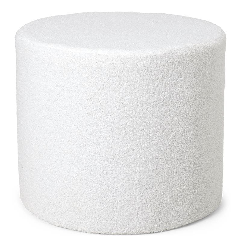Pouf en teddy - blanc cassé