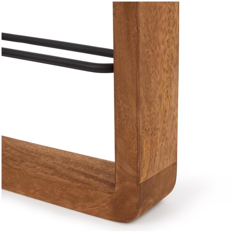 Range-bouteilles en bois de manguier - marron foncé