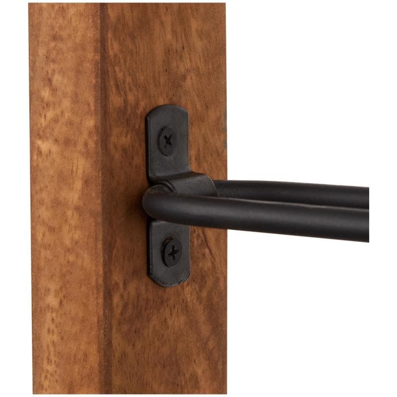 Range-bouteilles en bois de manguier - marron foncé