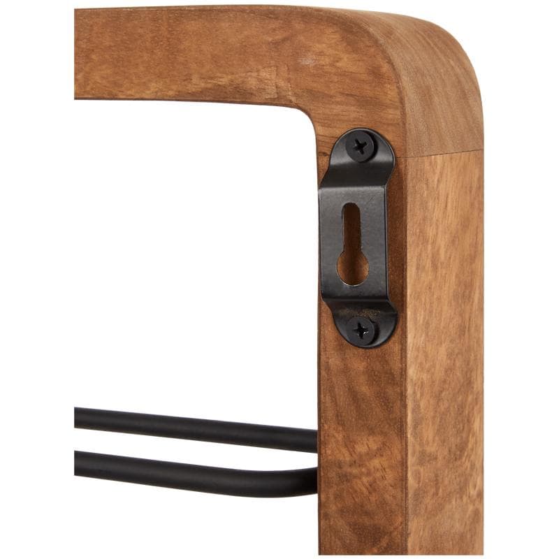 Range-bouteilles en bois de manguier - marron foncé