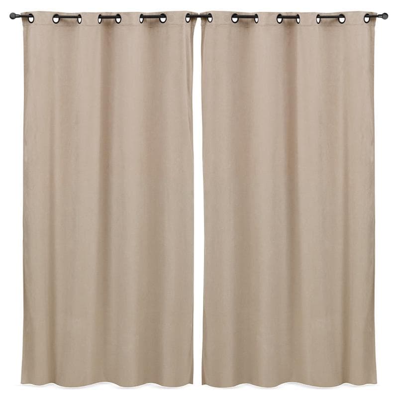 Velvet gordijnen grijsbruin