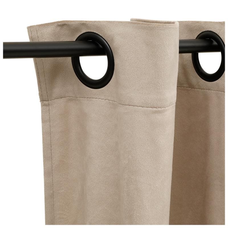 Rideau à œillets en velours - taupe