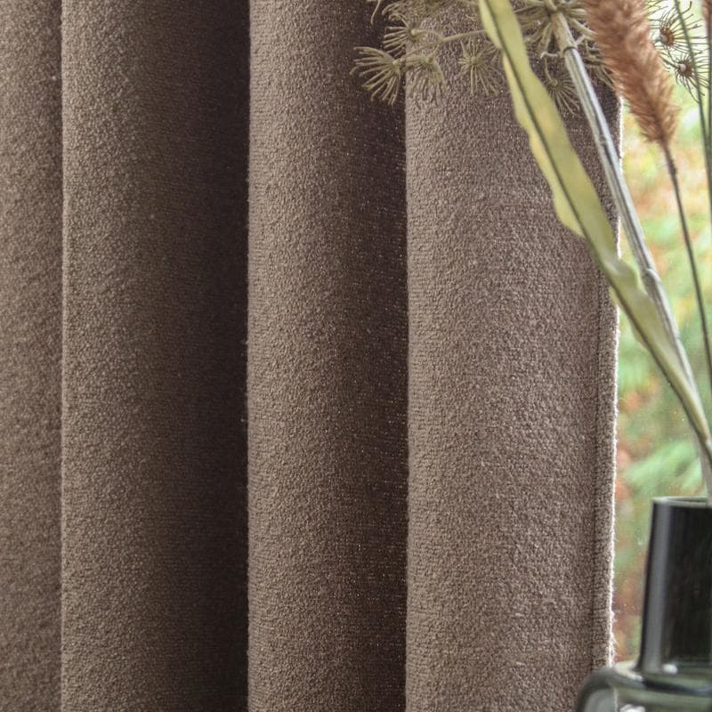 Kant-en-klaar bouclé gordijn - taupe