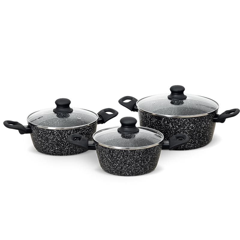 Marble stone pannenset