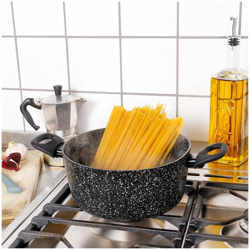 Marble stone pannenset