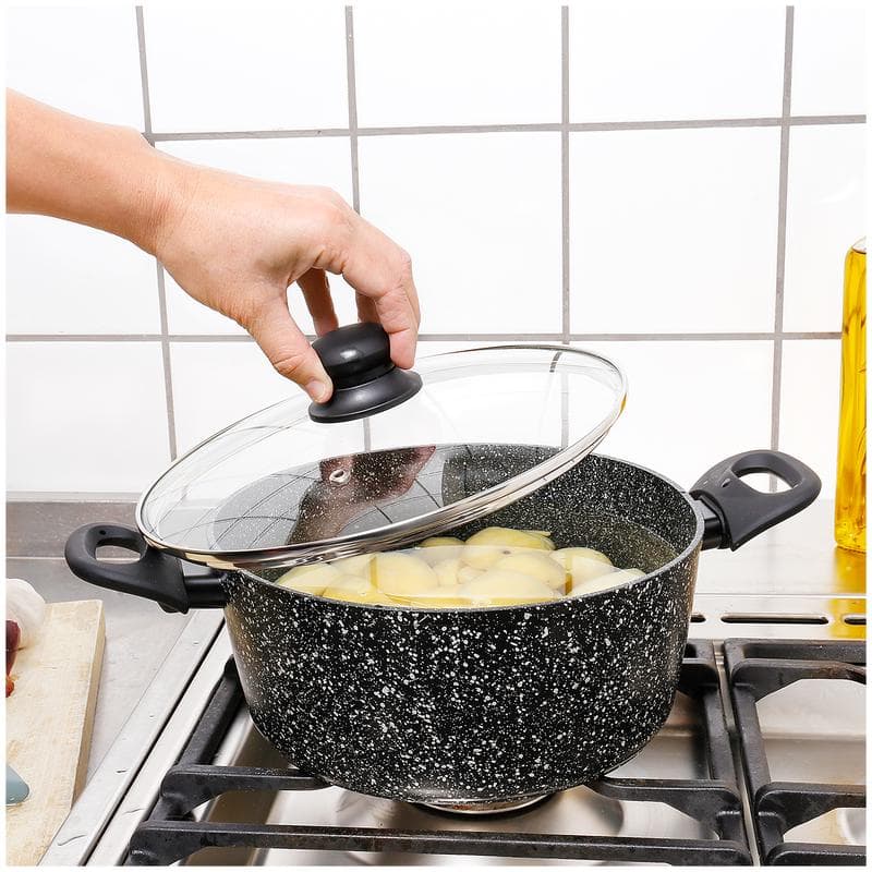 Marble stone pannenset