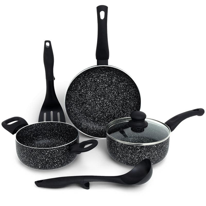 Marble stone pannenset