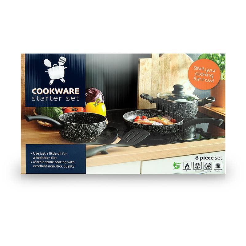 Marble stone pannenset