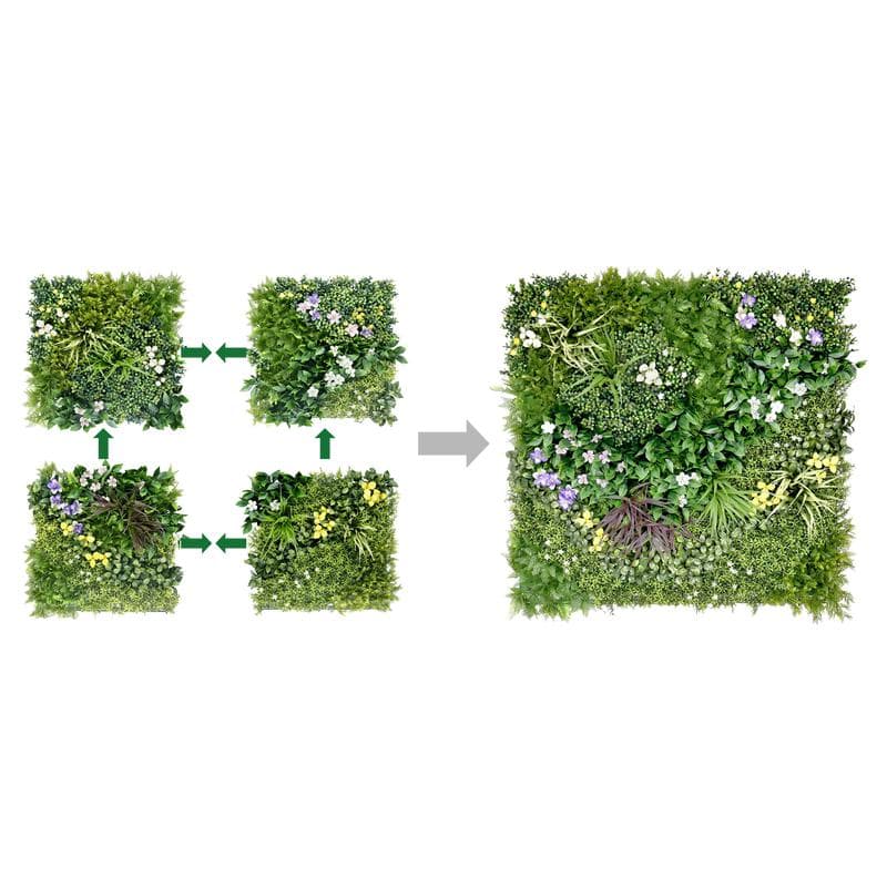 Luxe kunsthagen met bloemen