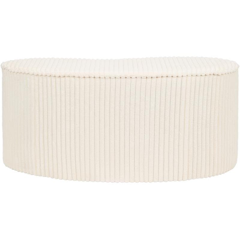 Poef rib - crème-wit