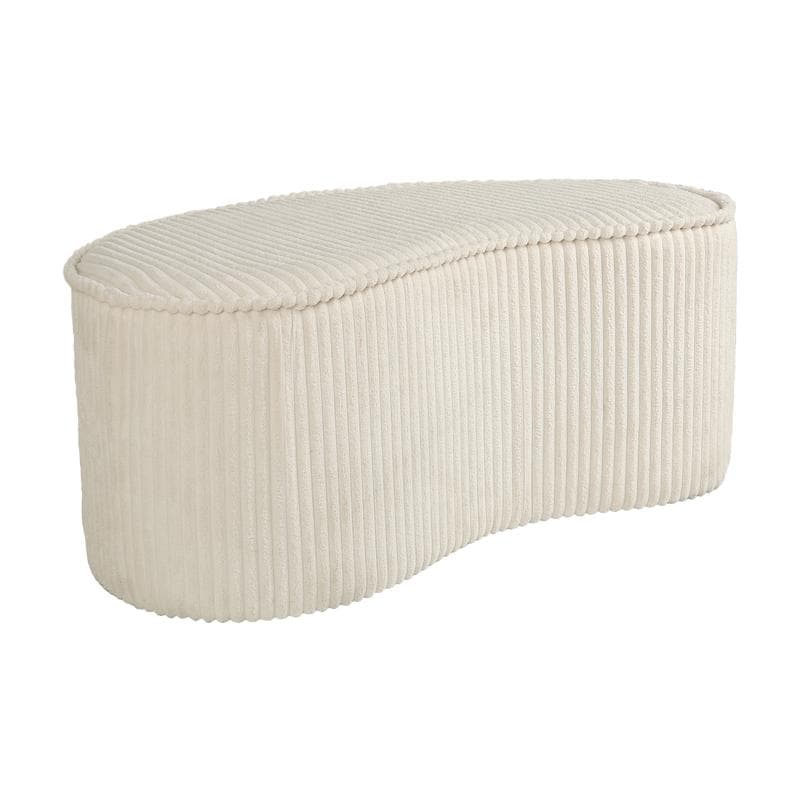 Banc en tissu côtelé crème