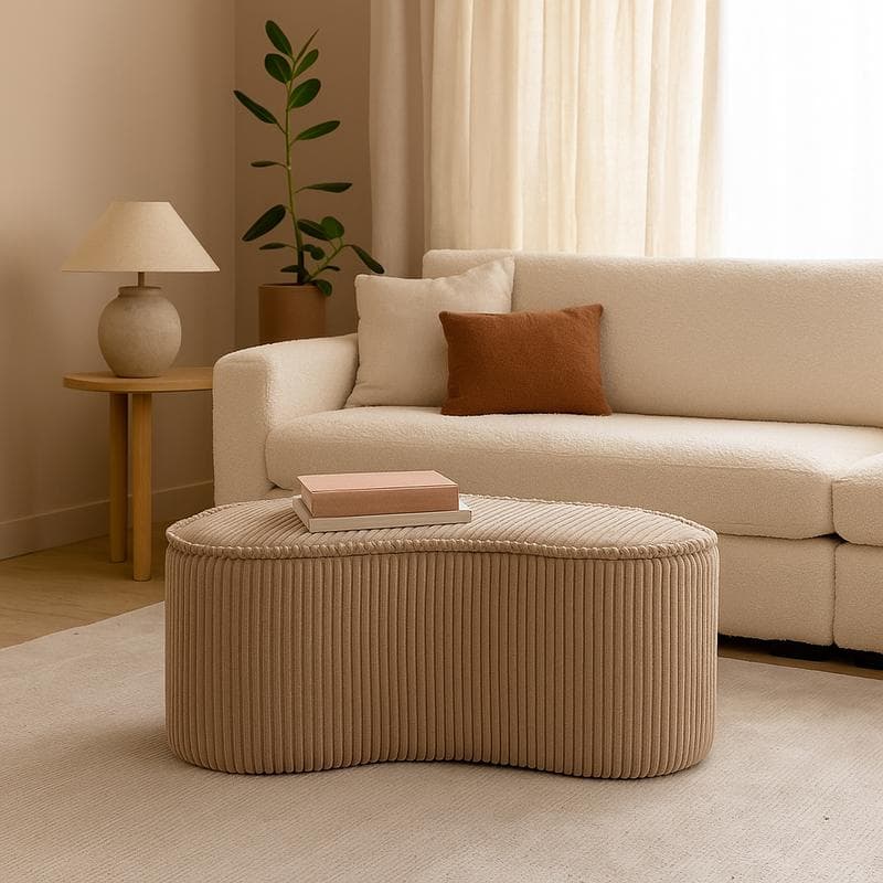 Banc en tissu côtelé - marron