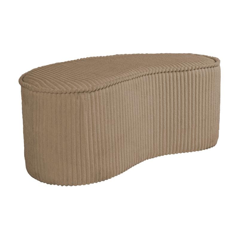 Banc en tissu côtelé marron