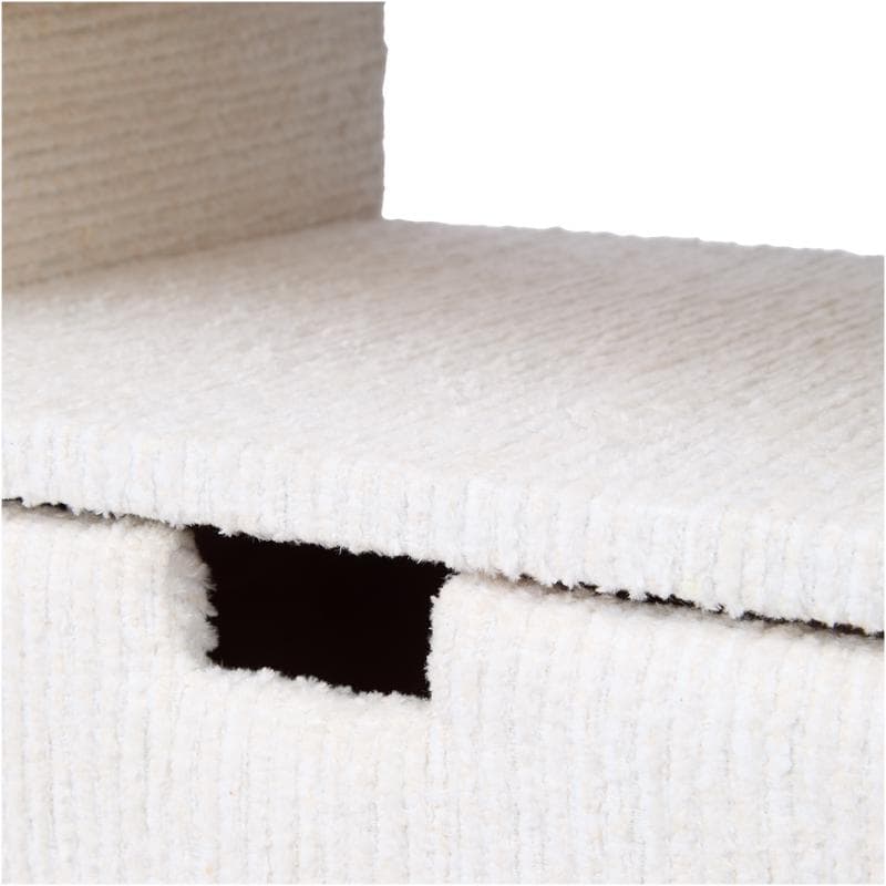 Table de nuit en chenille - crème