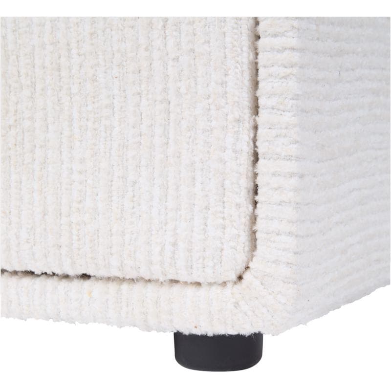 Table de nuit en chenille - crème