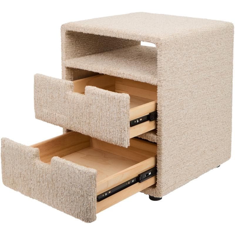 Table de nuit en chenille - taupe