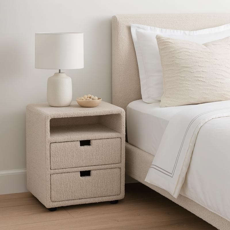 Table de nuit en chenille - taupe