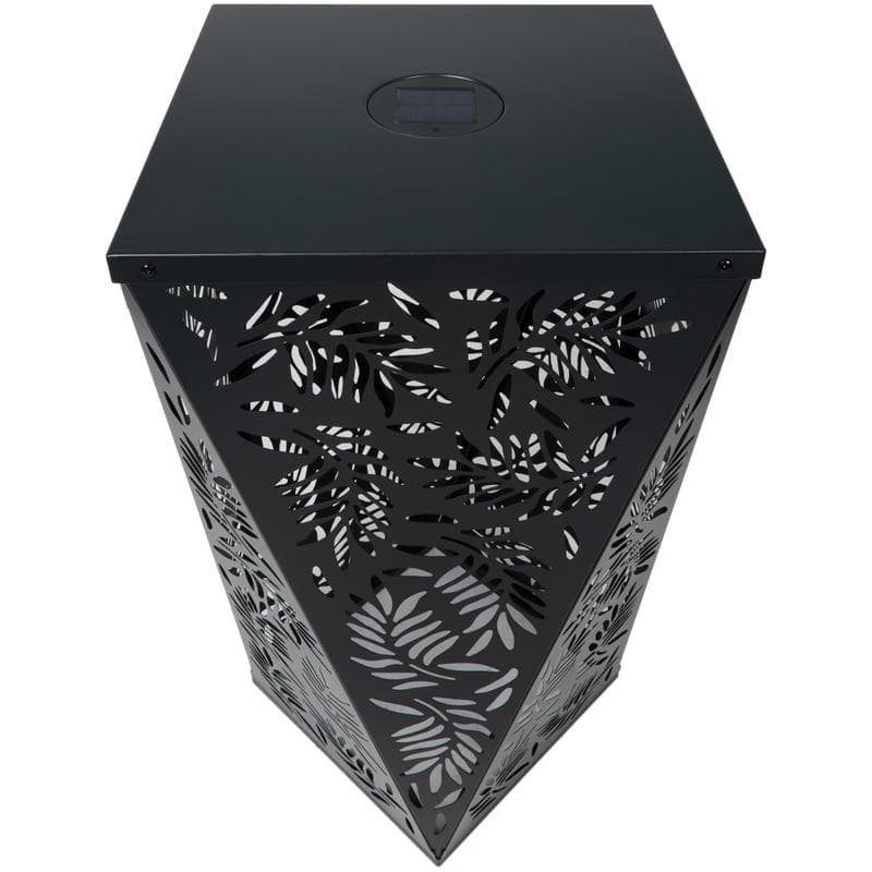 Table de bar avec LED solaire - noir