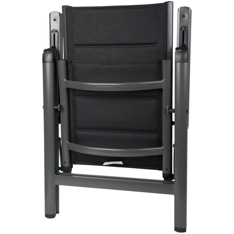 Chaises de jardin aluminium avec coussins - noir