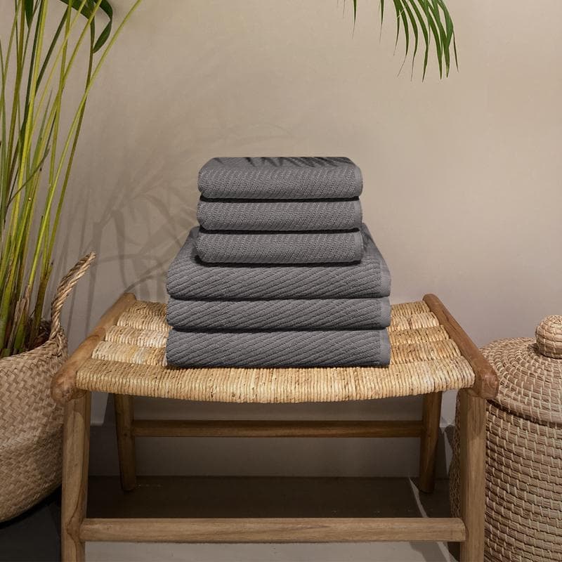 Luxe handdoekenset - antraciet