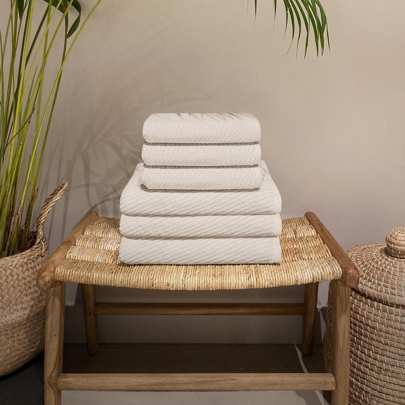 Luxe handdoekenset - crème-wit