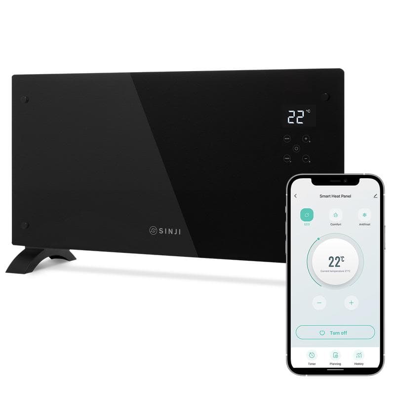 Sinji smart glass verwarmingspaneel - Zwart