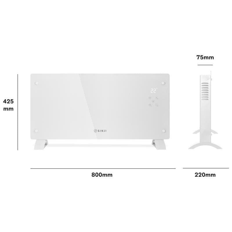 Sinji smart glass verwarmingspaneel - Wit