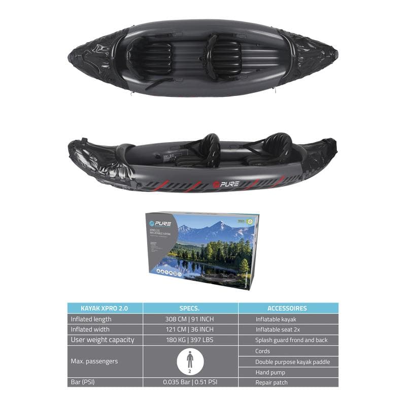 Opblaasbare 2-persoons kajak