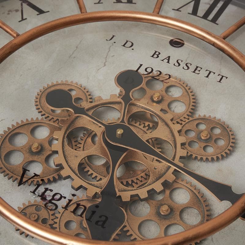 Wandklok met bewegende tandwielen Ø52cm