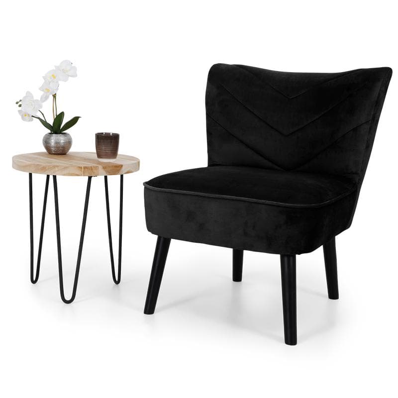 Velvet fauteuil zwart