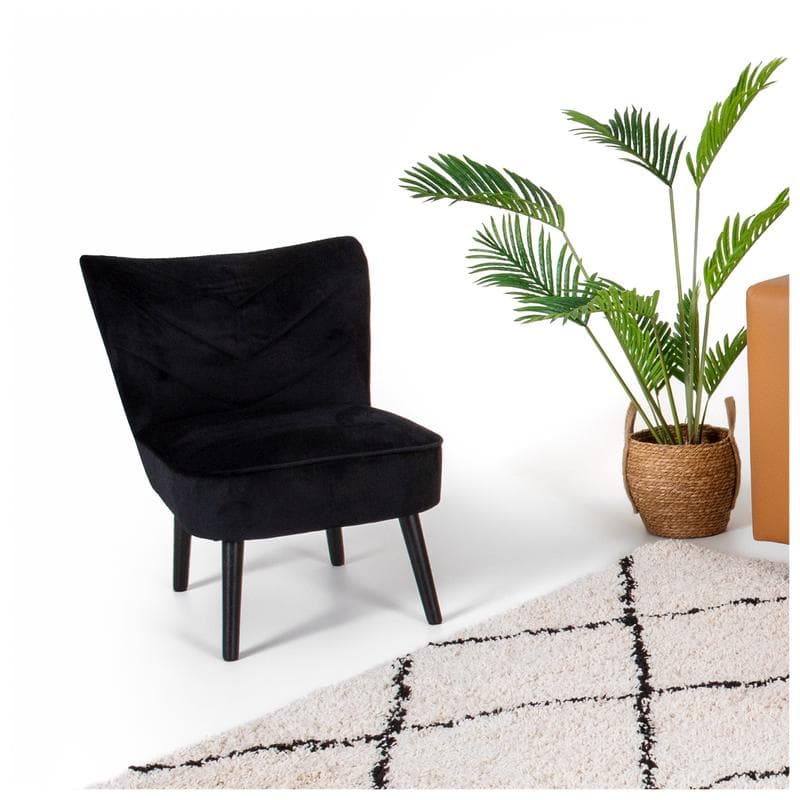 Velvet fauteuil zwart