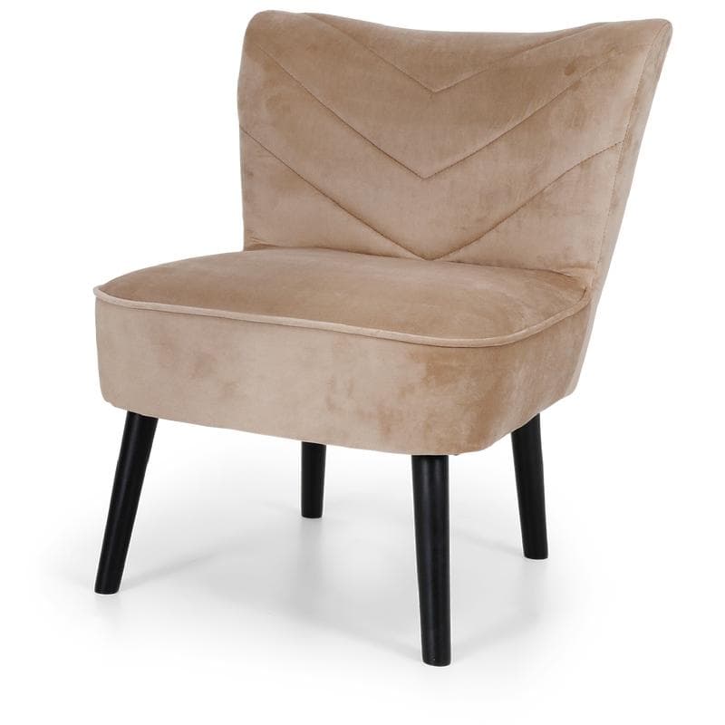 Velvet fauteuil champagne